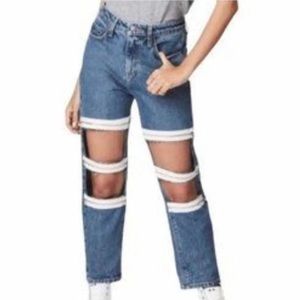 LF Carmar Hermia Distressed Cut Out Zipper Jeans